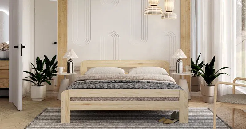 Moderná posteľ DALLAS 180x200 drevená BOROVICA