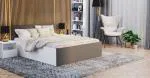 Manželská posteľ PANAMA KLASIK 160x200 + rošt BIELA-sivá