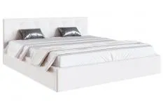 Luxusná manželská posteľ CRYSTAL biela 140x200 s dreveným roštom