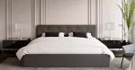 Čalúnená posteľ CRYSTAL grafit 160x200 s dreveným roštom
