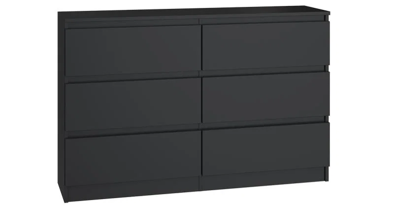 Komoda MALWA M6 120cm ČIERNA matná