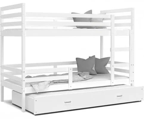 Detská posteľ JACEK 3 80x190 cm BIELA-BIELA