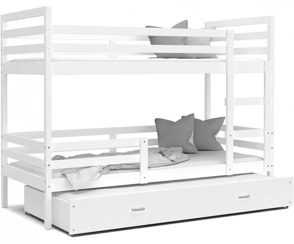 Detská posteľ JACEK 3 80x190 cm BIELA-BIELA