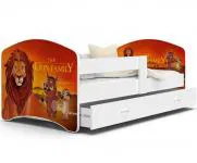 Rozprávková posteľ LUCKY 160x80 Biela ĽAVÍ KRÁĽ 52L