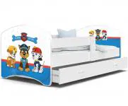 Rozprávková posteľ LUCKY 180x80 Biela TLAPKOVÁ PATROLA 47L