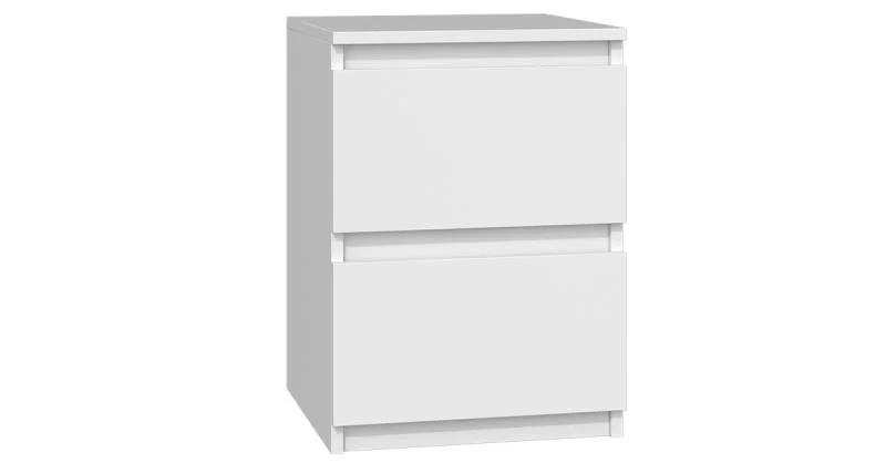 Nočný stolík MALWA M2 s 2 zásuvkami BIELA