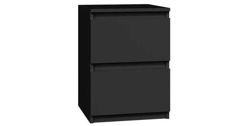 Nočný stolík MALWA M2 s 2 zásuvkami ČIERNA