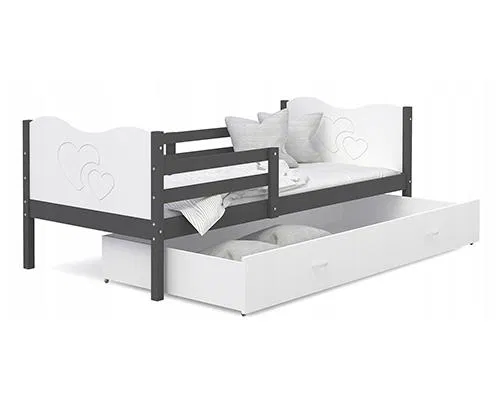 Detská jednolôžková posteľ MAX P 200x90 cm SIVÁ-BIELA