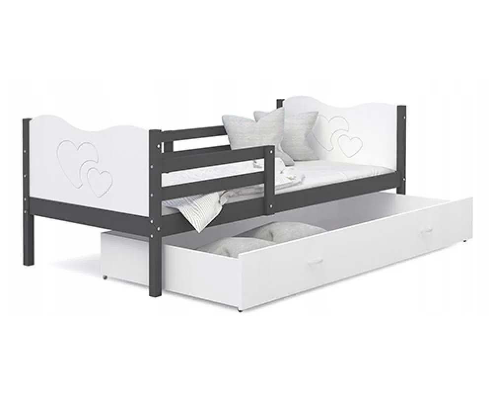 Detská jednolôžková posteľ MAX P 200x90 cm SIVÁ-BIELA