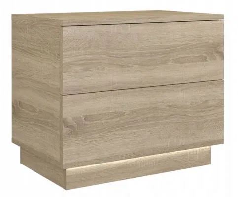 Moderný nočný stolík s LED osvetlením SELA S2 DUB SONOMA
