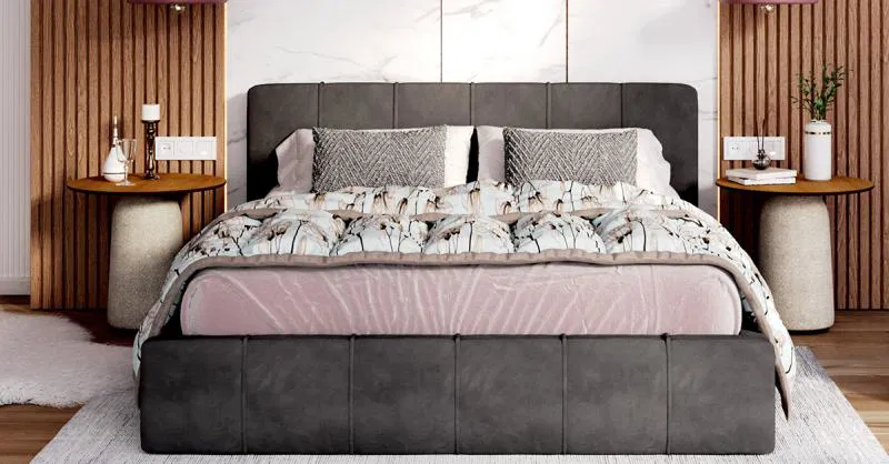 Čalúnená posteľ FLORIDA 90x200 s kovovým zdvižným roštom GRAFIT