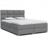 Čalúnená posteľ SPRING BOX 140x200 s dreveným zdvižným roštom SIVÁ