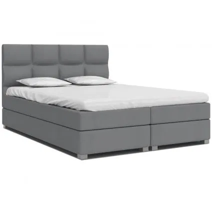 Čalúnená posteľ SPRING BOX 140x200 s dreveným zdvižným roštom SIVÁ