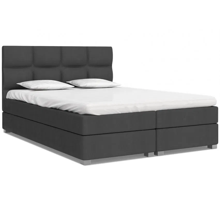 Čalúnená posteľ SPRING BOX 160x200 s dreveným zdvižným roštom GRAFIT