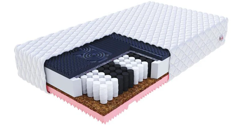 Taštičkový matrac GINASO JERSEY 120x200cm s kokosom 22cm