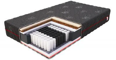 Taštičkový matrac BLACK JACQUARD 120x200cm s kokosom a latexom 22cm