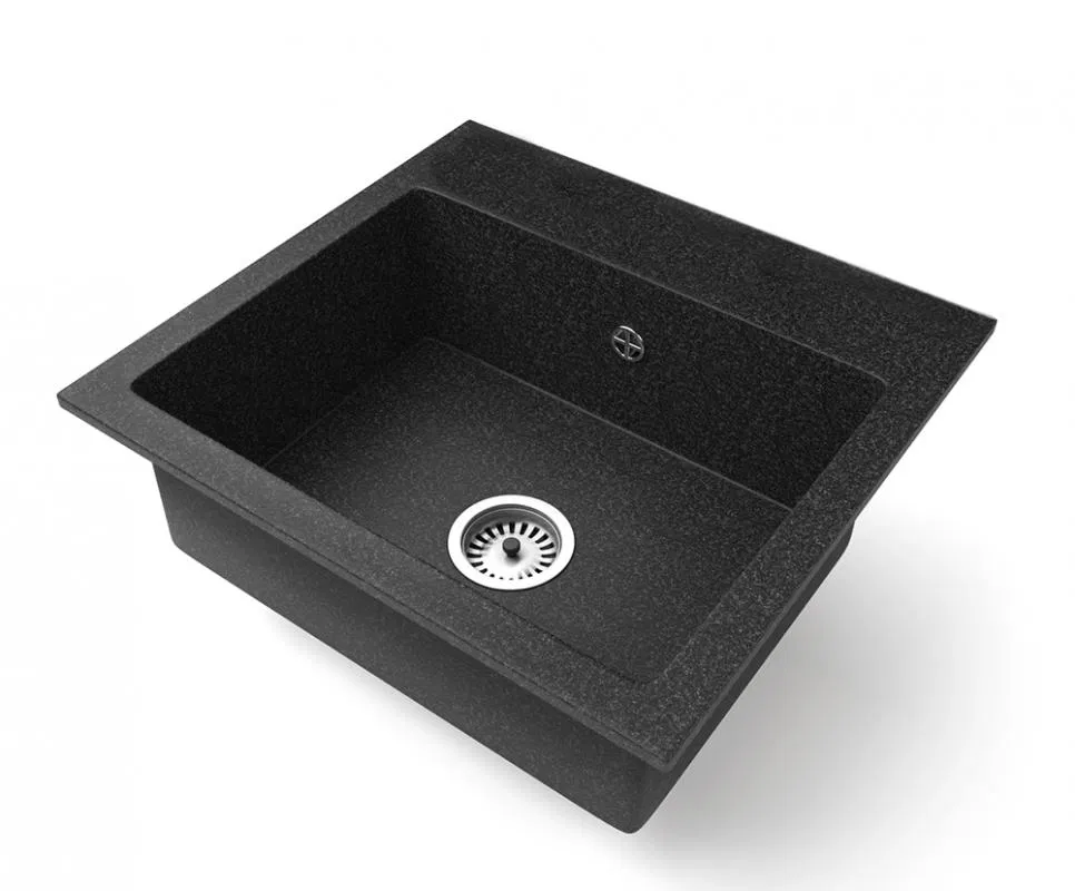 Granitový drez DON ČIERNÁ s textúrou žuly 44,2 x 41,5 x 17,1cm