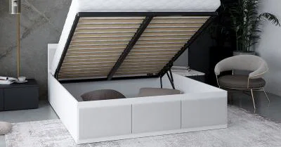 Manželská posteľ PANAMA T 120x200 so zdvíhacím roštom BIELA