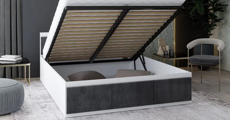 Manželská posteľ PANAMA T 140x200 so zdvíhacím roštom TMAVO SIVÁ