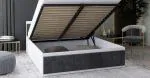 Manželská posteľ PANAMA T 160x200 so zdvíhacím roštom BIELA TMAVO SIVÁ