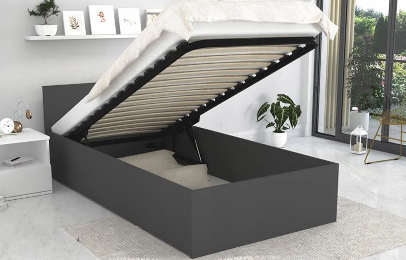 Jednolôžková posteľ PANAMA 90x200 so zdvižným roštom SIVÁ