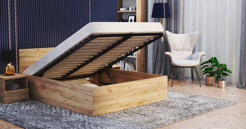 Manželská posteľ PANAMA CRAFT 140x200 so zdvižným roštom