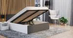 Manželská posteľ PANAMA 180x200 so zdvižným roštom BIELA SIVÁ