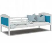 Detská posteľ MATYAS P bez šuplíka 90x200 cm BIELA-MODRÁ
