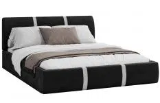 Čalúnená posteľ PLATINUM čierna biela 180x200 Trinity s kovovým roštom