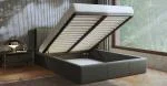 Čalúnená posteľ 160x200 cm VIP so zdvižným roštom SIVÁ