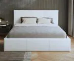 Čalúnená posteľ 160x200 cm VIP so zdvižným roštom BIELA