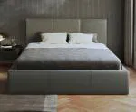Čalúnená posteľ 180x200 cm VIP so zdvižným roštom SIVÁ