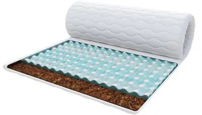 Topper z profilovanej peny Ravine Blue s kokosom 180x200cm 5cm