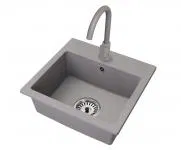 Granitový drez DON + batéria DECO ŠEDÉ 44,2 x 41,5 x 17,1cm