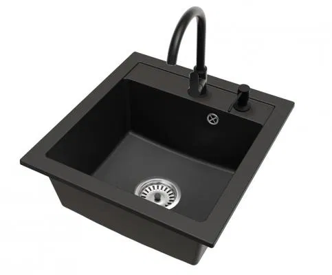 Granitový drez BIG DON + batéria DECO ČIERNA 52 x 49 x 21cm