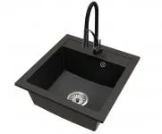 Granitový drez BIG DON + batéria NEXO ČIERNA 52 x 49 x 21cm