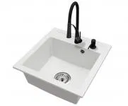 Granitový drez BIG DON + batéria NEXO BIELA/ČIERNA 52 x 49 x 21cm
