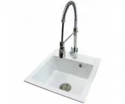 Granitový drez BIG DON + batéria MOLTO BIELA/STRIEBORNÁ 52 x 49 x 21cm