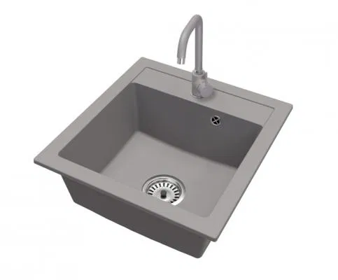 Granitový drez BIG DON + batéria STELL ŠEDÁ 52 x 49 x 21cm