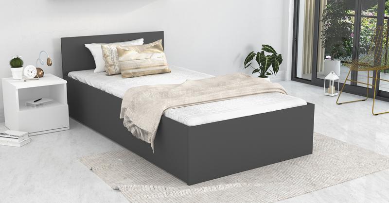 Posteľ PANAMA KLASIK 90x200 + rošt sivá