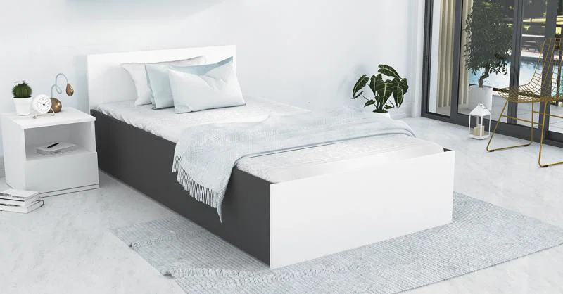 Posteľ PANAMA KLASIK 90x200 + rošt SIVÁ-BIELA