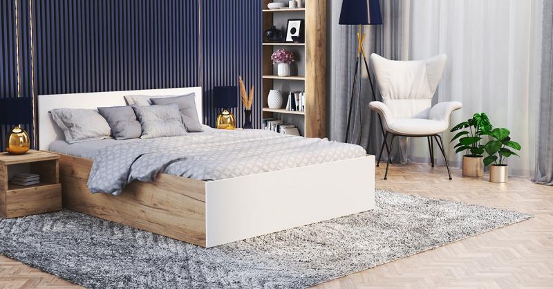 Posteľ PANAMA KLASIK 120x200 + rošt DUB-BIELA