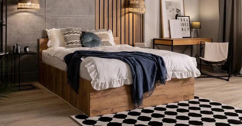 Manželská posteľ PANAMA KLASIK 160x200 + rošt DUB