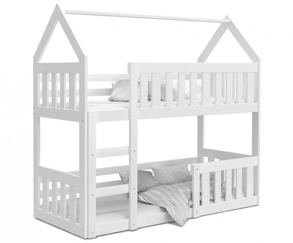 Detská poschodová posteľ DOMOK MINI 190x80 cm BIELA