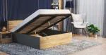 Posteľ PANAMA 120x200 so zdvíhacím dreveným roštom SIVÁ DUB