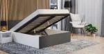 Manželská posteľ PANAMA 140x200 so zdvíhacím dreveným roštom BIELA SIVÁ
