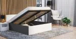 Manželská posteľ PANAMA 160x200 so zdvíhacím dreveným roštom SIVÁ BIELA