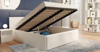 Manželská posteľ PANAMA T 160x200 so zdvíhacím dreveným roštom BIELA