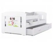 Detská posteľ 180 x 80 cm FILIP BIELA vzor MINNIE