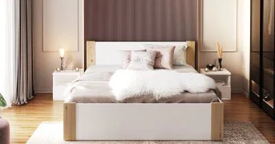 Posteľ 90x200 cm BOSTON BIELA - BOROVICA